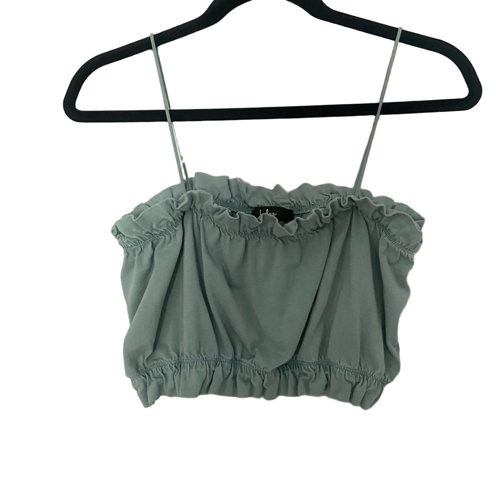 Lulu’s Sage Green Ruffled Crop Camisole Women’s Large